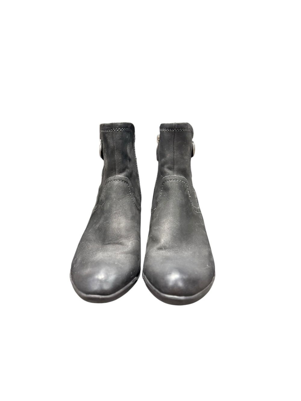 Tamaris Black Leather Ankle Boots Block Heel Side Zip EU 39 - Picture 2 of 11
